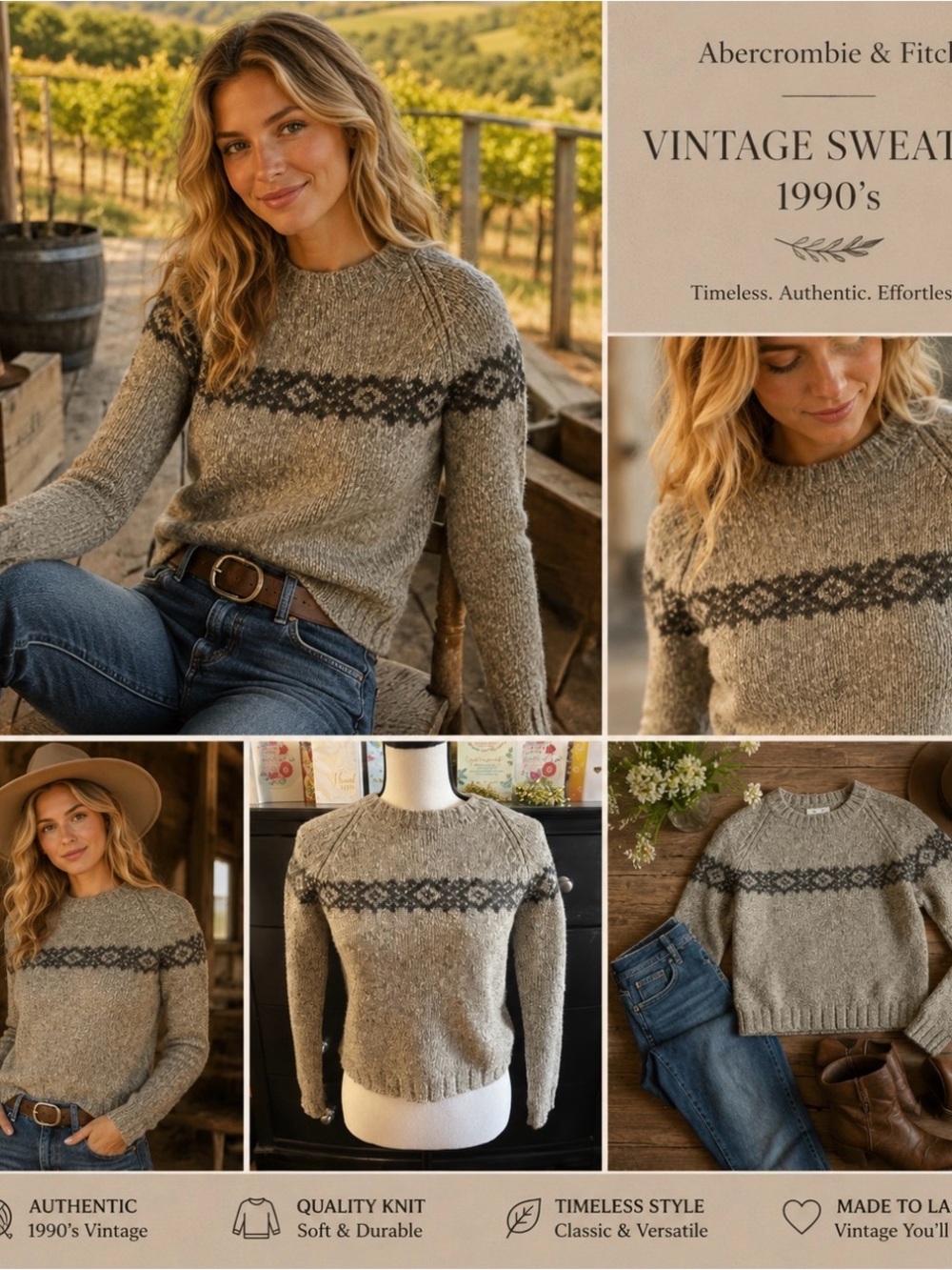 Vintage sweater Abercrombie and Fitch 1990’s